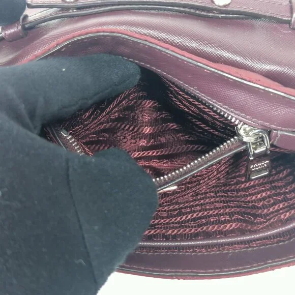 PRADA Impuntu Tessuto Quilted Nylon Chain Crossbody Bag Granato Shoulder Bag - Picture 8 of 16